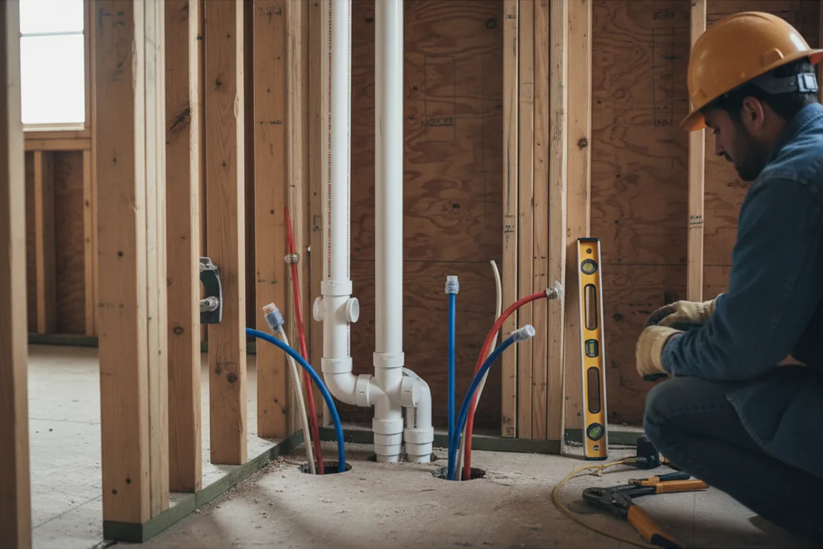 Drain and supply rough-in during Drain Cleaning in Medimont